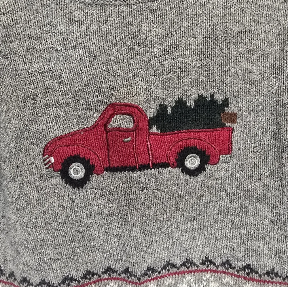 Great Guy Vintage Gray and Red Kids Sweater with Truck Design 18 Months - Picture 3 of 7